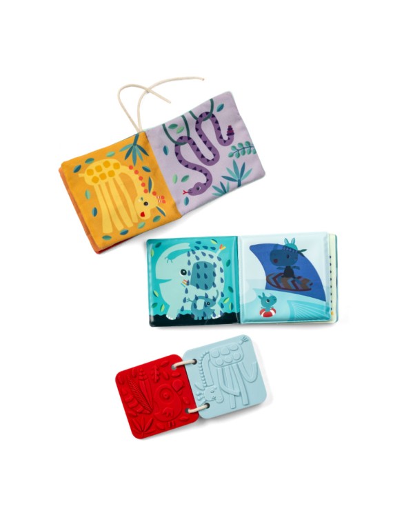 Cadeau de naissance - 3 livres sensoriels pour bébé - Jungle