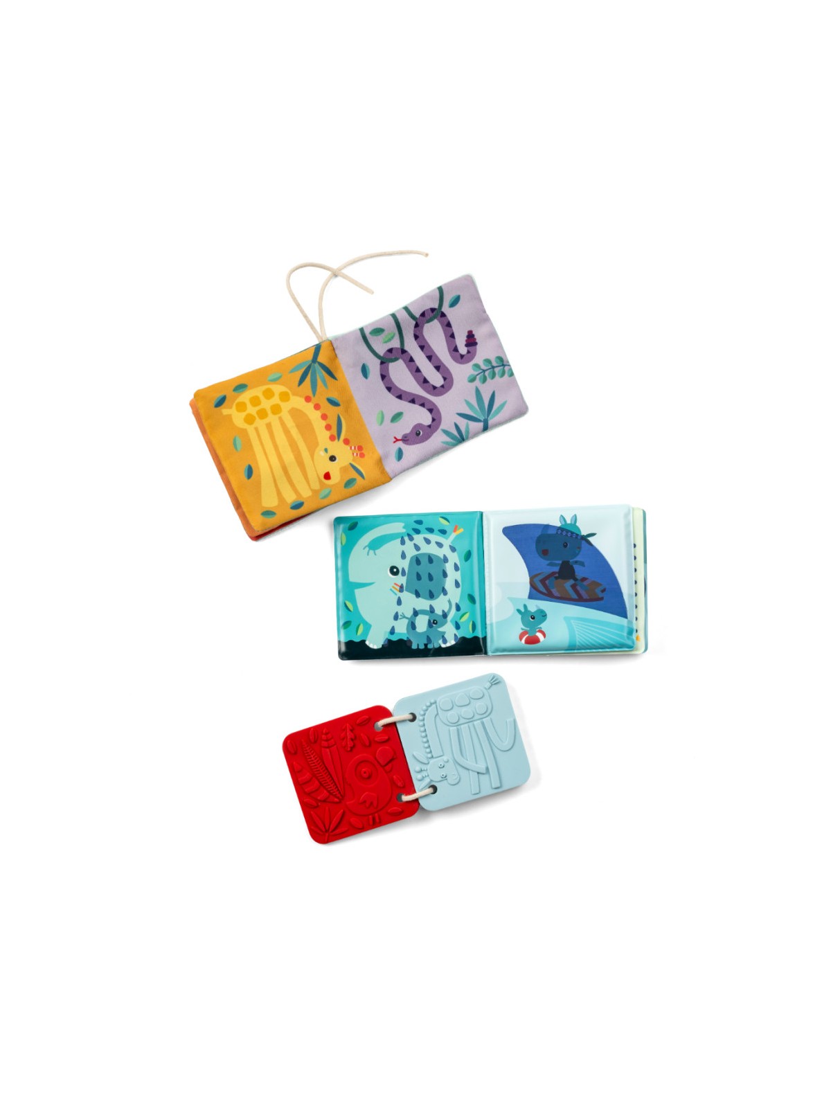 Cadeau de naissance - 3 livres sensoriels pour bébé - Jungle