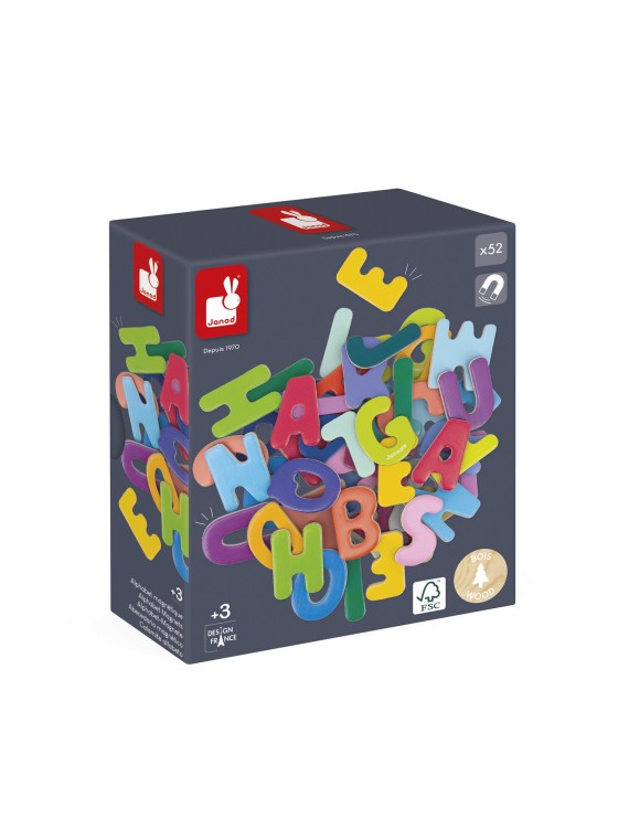 52 lettres magnétiques (bois)
